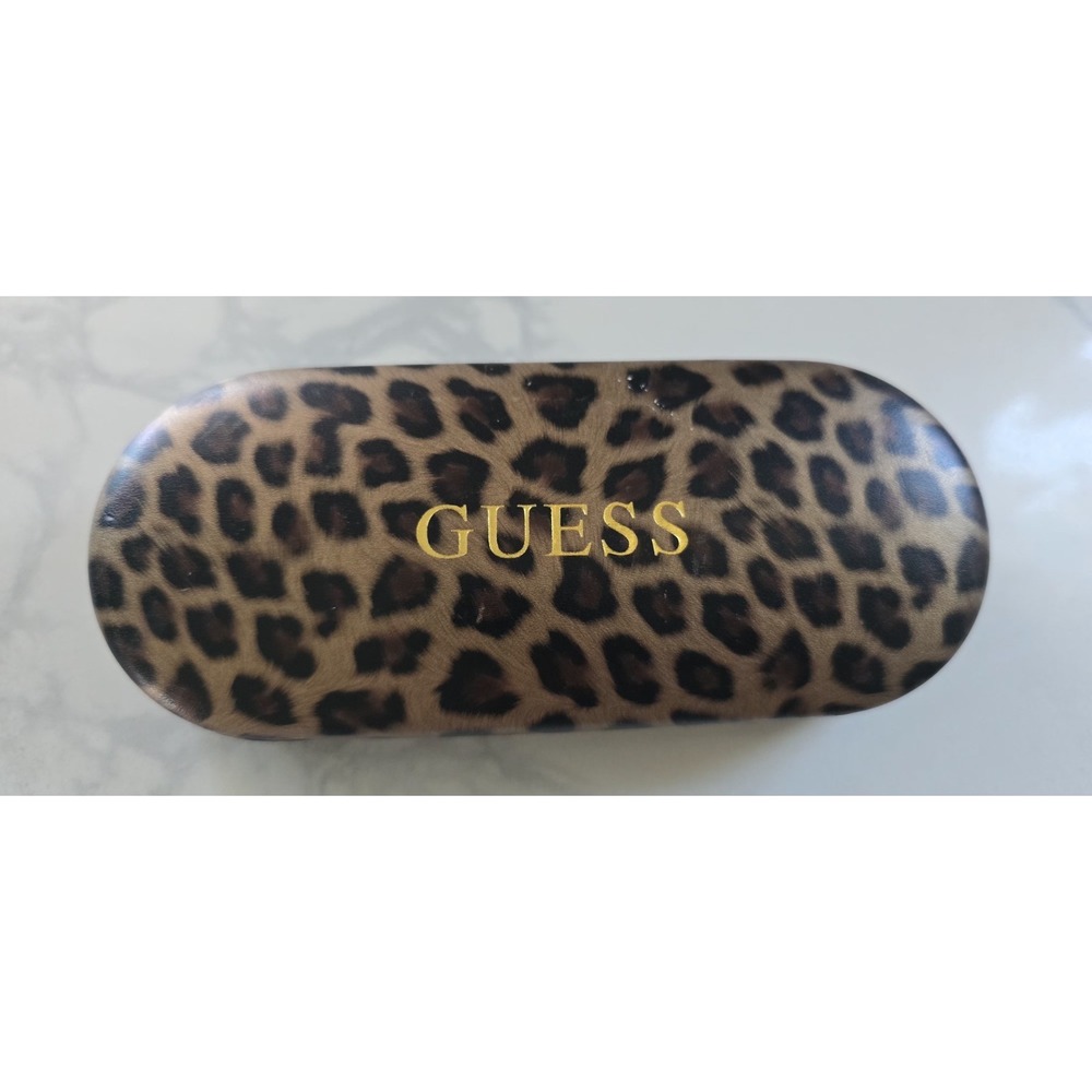 Guess Leopard Print Gold Logo Glasses Sunglasses Case Hard Shell‎